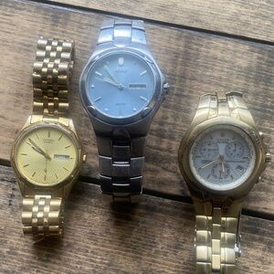Citizen Gold and Silver Bracelet Watch Set of three
